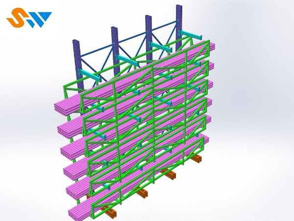 懸臂貨架廠家闡述：普通懸臂貨架是如何存放管材